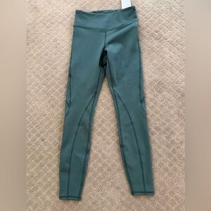 Jordan High-Waist Seam-Detail Leggings in Teal Green